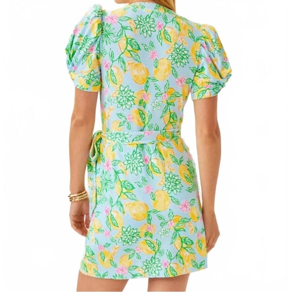 LILLY PULITZER sailynn short-sleeve romper in bluette make lemonade Large NWT - Picture 3 of 10